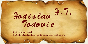 Hodislav Todović vizit kartica